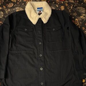 Hang Ten Black Shirt Jacket with Cream Collar